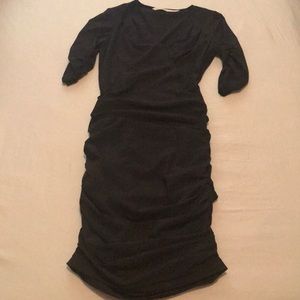 NWOT Rachel Roy Black ruched dress